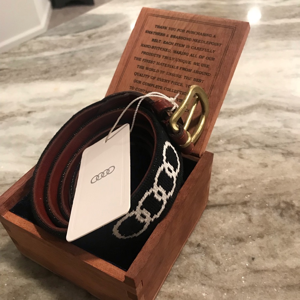 Exclusive Audi belt with wooden box NWT